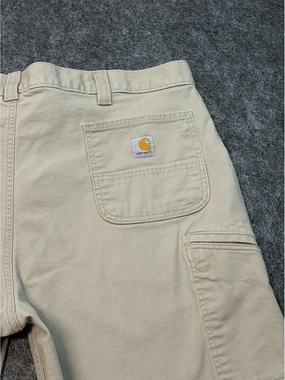 Carhartt Relaxed Fit Carpenter Work Shorts Khaki Tan Mens 42 Cotton Stretch